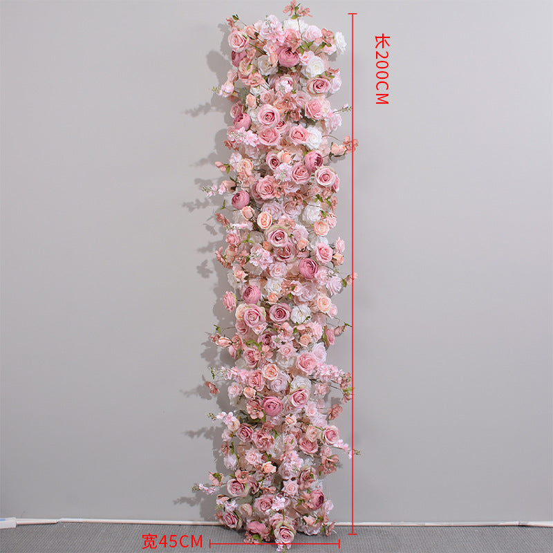 New Wedding Tail Flower Row Window Proposal Arrangement Artificial Flower Row Wedding Arch Decoration Long Flower Row