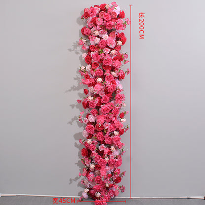 New Wedding Tail Flower Row Window Proposal Arrangement Artificial Flower Row Wedding Arch Decoration Long Flower Row