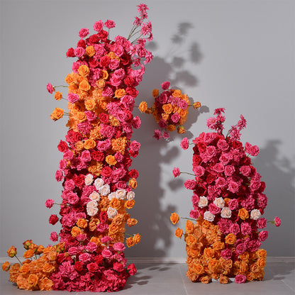 Rose Red Orange Flowers Wedding Decoration Fake Flowers Window Display