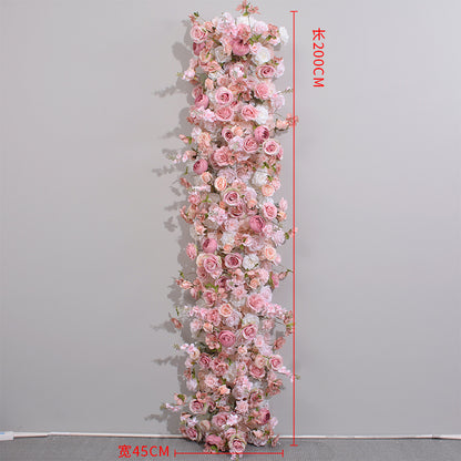 New Wedding Tail Flower Row Window Proposal Arrangement Artificial Flower Row Wedding Arch Decoration Long Flower Row