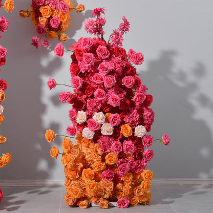 Rose Red Orange Flowers Wedding Decoration Fake Flowers Window Display