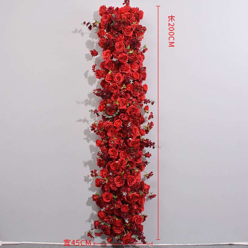 New Wedding Tail Flower Row Window Proposal Arrangement Artificial Flower Row Wedding Arch Decoration Long Flower Row