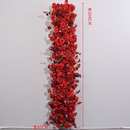 New Wedding Tail Flower Row Window Proposal Arrangement Artificial Flower Row Wedding Arch Decoration Long Flower Row