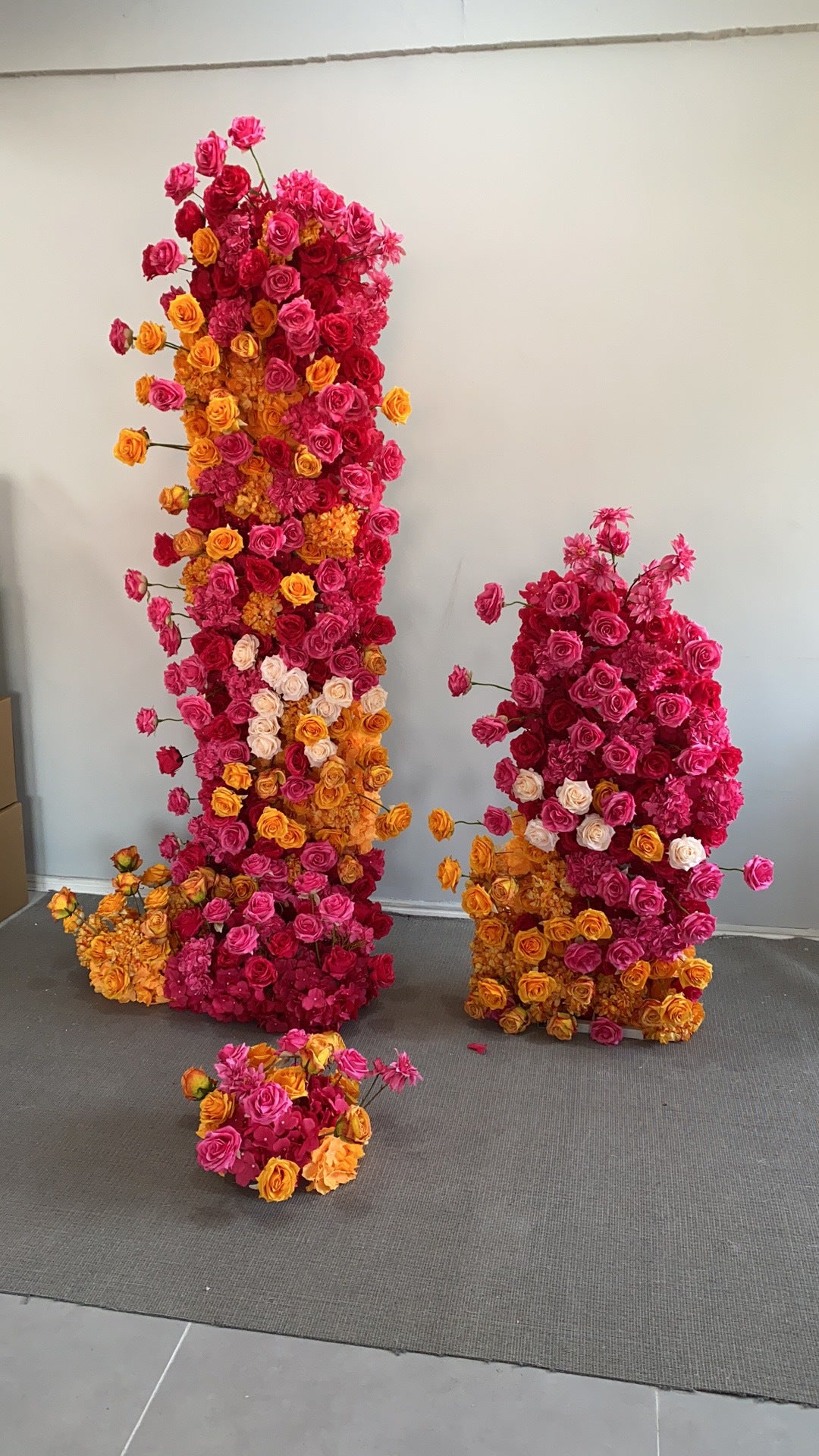 Rose Red Orange Flowers Wedding Decoration Fake Flowers Window Display