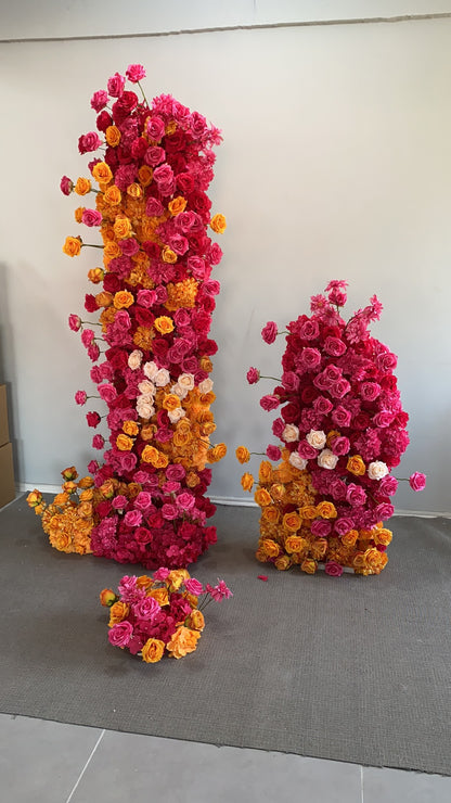 Rose Red Orange Flowers Wedding Decoration Fake Flowers Window Display