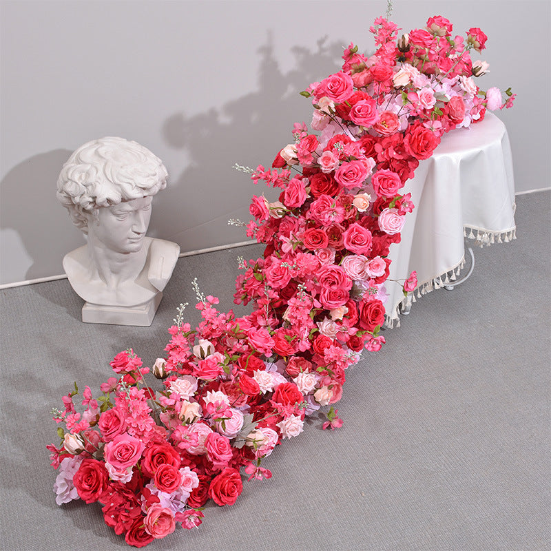 New Wedding Tail Flower Row Window Proposal Arrangement Artificial Flower Row Wedding Arch Decoration Long Flower Row