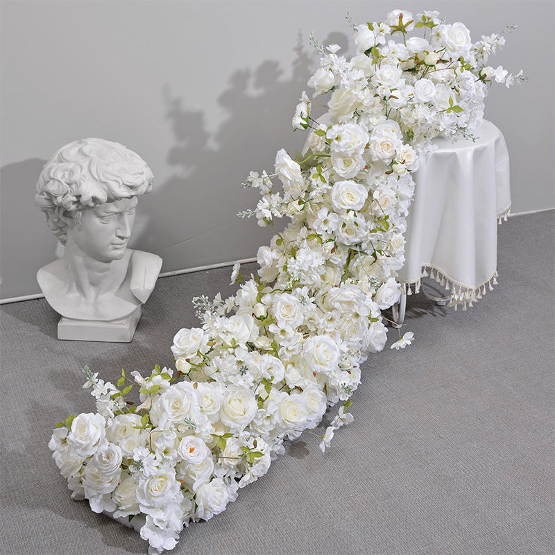 New Wedding Tail Flower Row Window Proposal Arrangement Artificial Flower Row Wedding Arch Decoration Long Flower Row