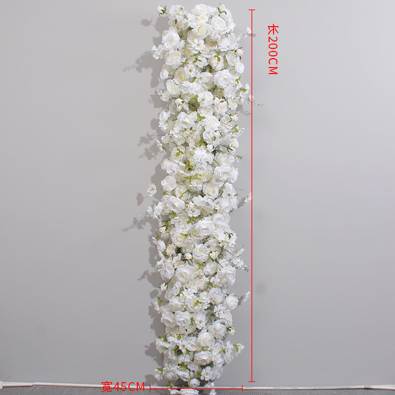 New Wedding Tail Flower Row Window Proposal Arrangement Artificial Flower Row Wedding Arch Decoration Long Flower Row