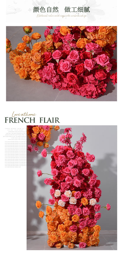 Rose Red Orange Flowers Wedding Decoration Fake Flowers Window Display