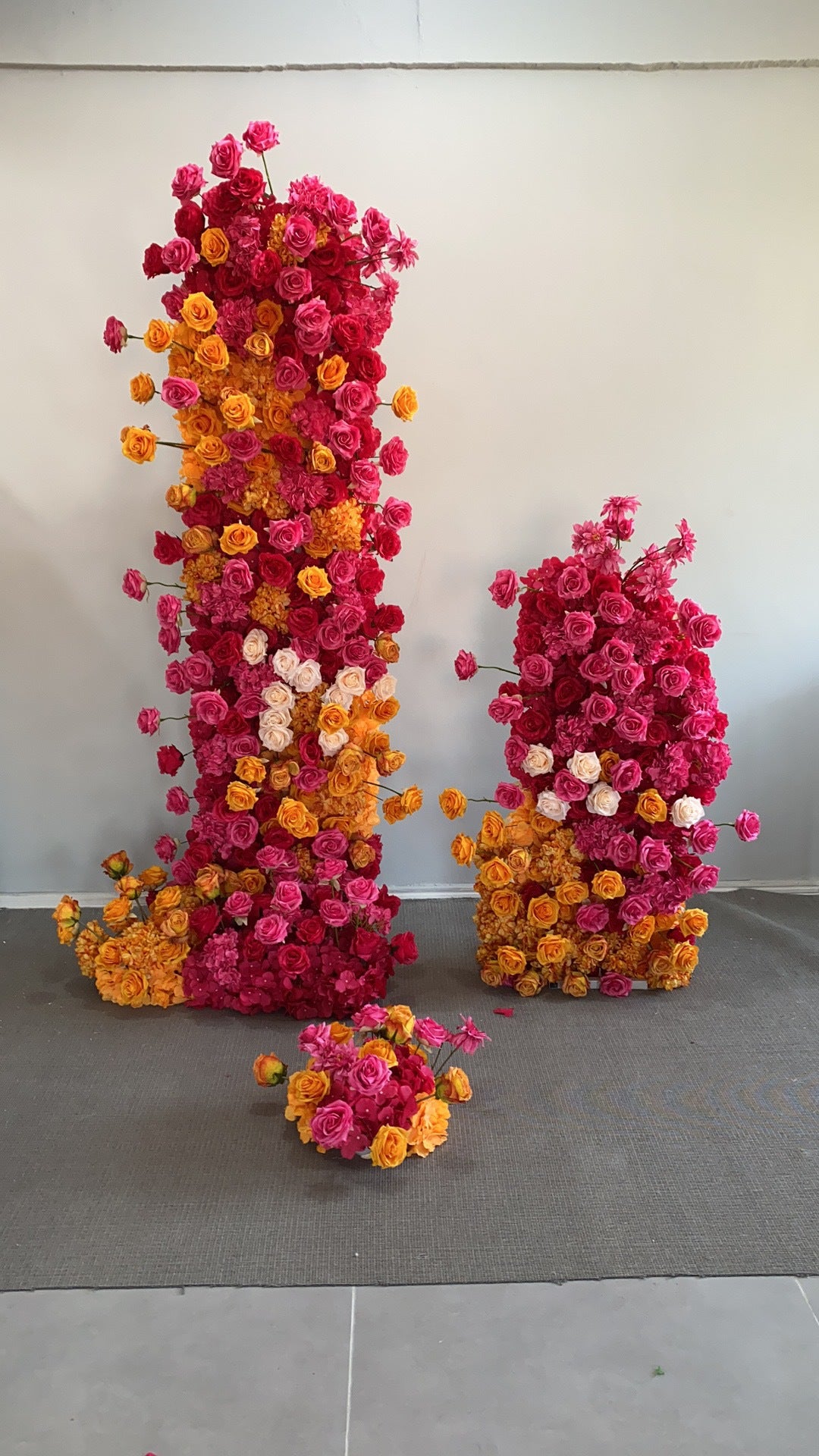 Rose Red Orange Flowers Wedding Decoration Fake Flowers Window Display